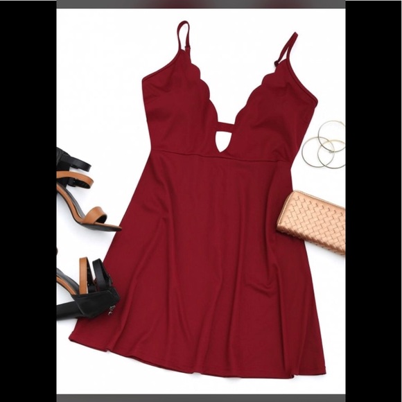 ZAFUL Dresses & Skirts - CUT OUT SCALLOPED MINI DRESS
